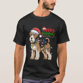 Camiseta Airedale Terrier Natal Luzes Xmas Dogs Presentes