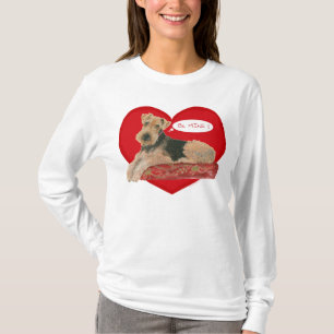 Camiseta Airedale Terrier no Dia dos Namorados