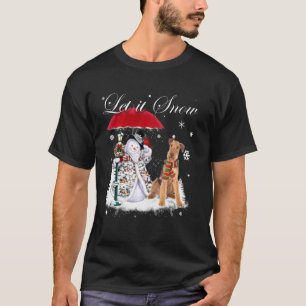 Camiseta Airedale Terrier Papais noeis Cachorro Natal Snowm