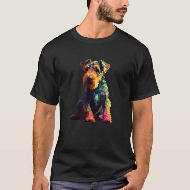 Camiseta Airedale Terrier Puppy Dog Pop Art (Frente)