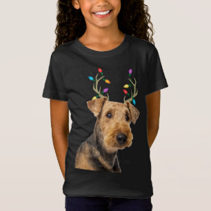 Camiseta Airedale Terrier Reindeer Cão de Natal