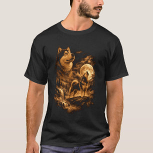 Camiseta Airedale Terrier Uivando Cachorro Lua Fantasia Flo