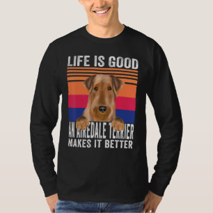 Camiseta Airedale Terriers Torna Sua Vida Boa Vintagem