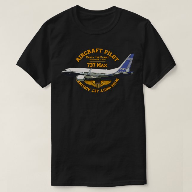 Camiseta Airliner 737 Max WideBody Jet (Frente do Design)
