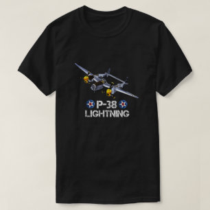 Camiseta Airpla de Combatente de Luz P-38, na 2ª Guerra Mu