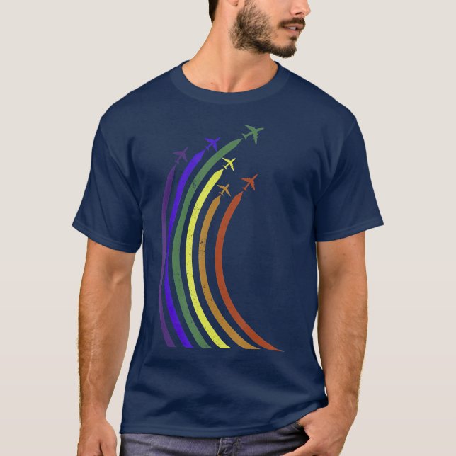 Camiseta Airplane Rainbow  CSD LGBTQ Pride (Frente)