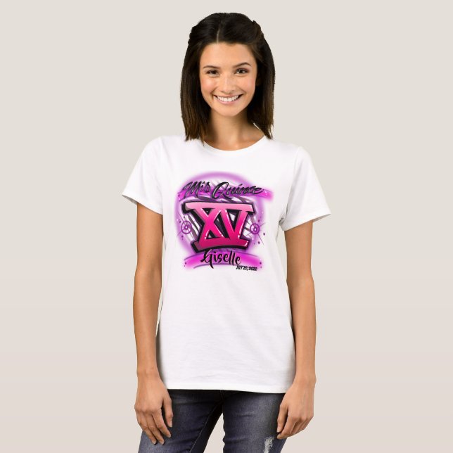 Camiseta Airpush personalizado mis Quince T-Shirt (Frente Completa)