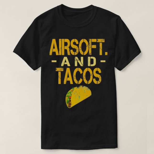 Camiseta Airsoft E Tacos Engraçados (Frente do Design)