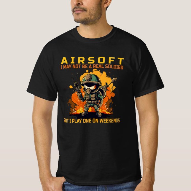 Camiseta Airsoft - Eu posso não ser um soldado de verdade (Frente)