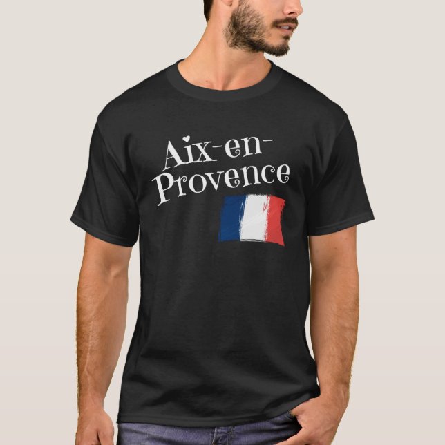 Camiseta Aix En Provence França Bandeira Cidade Francesa de (Frente)