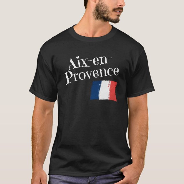 Camiseta Aix En Provence França Bandeira Cidade Francesa de (Frente)