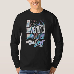 Camiseta Aja apenas com Compaixão de amor caminhando humild