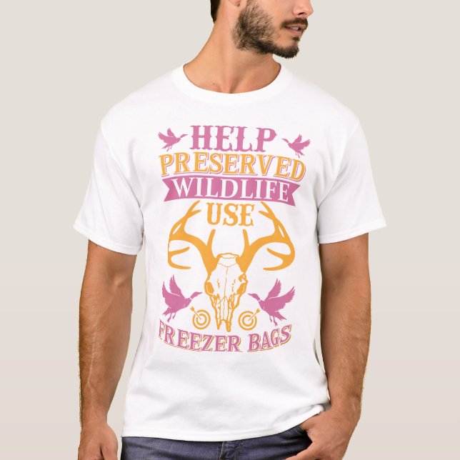 Camiseta Ajuda a preservar a vida selvagem Usar a barra con (Frente)