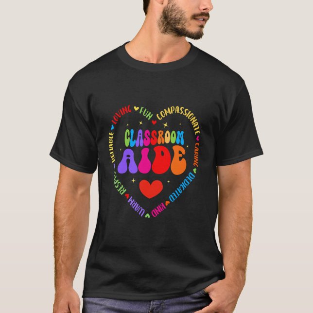 Camiseta Ajuda de Sala de Aula Groovy Professora Retro Volt (Frente)