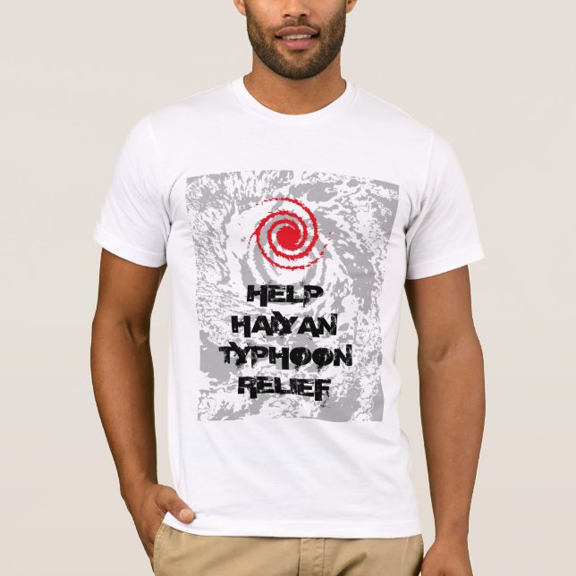 Camiseta Ajuda o Alivio do tufão Haiyan (Frente)
