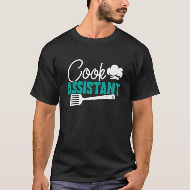 Camiseta Ajudante de Cozinheiro Cozinheiro Assistente de Co (Frente)