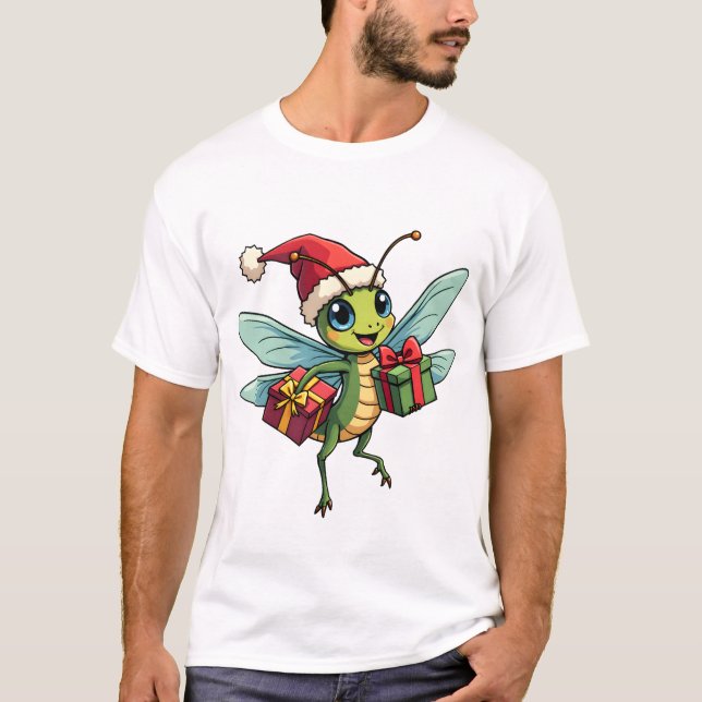 Camiseta Ajudante Libélula do Papai Noel (Frente)
