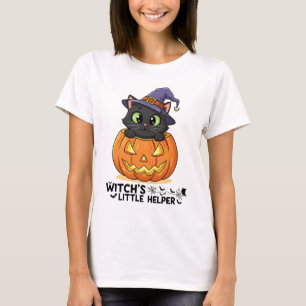 Camiseta "Ajudantezinha da Bruxa" Gato Preto