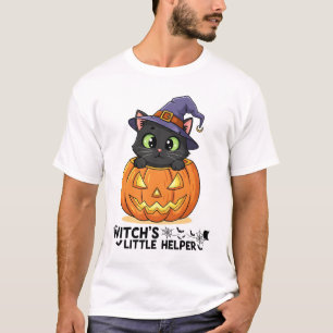 Camiseta "Ajudantezinha de Bruxa" Gato Preto