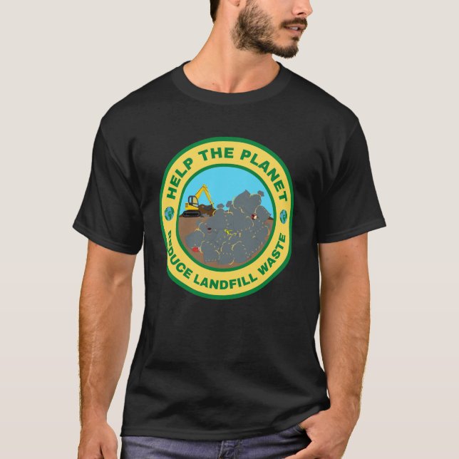 Camiseta Ajudar o planeta a reduzir os resíduos de aterros (Frente)