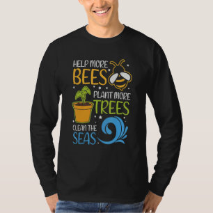 Camiseta Ajude Abelhas Plantar Árvores Salvar Nossa Mudança