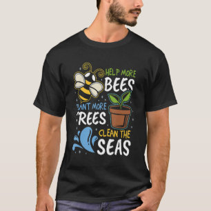 Camiseta Ajude mais abelhas a plantar mais árvores limpas m