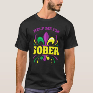 Camiseta Ajude-me, sou Bebado de Bebendo Sober Funny Mardi