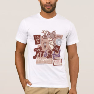 Camiseta Ajustado de Tom e de Jerry ser amarrado