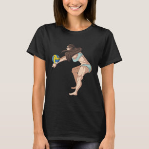 Camiseta Ajustado dragando serviço de praia de vôlei com