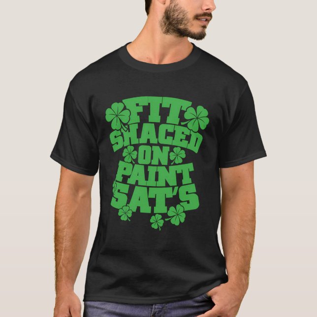 Camiseta Ajustado Esmaecido Na Bebida Do Dia de São Patríci (Frente)