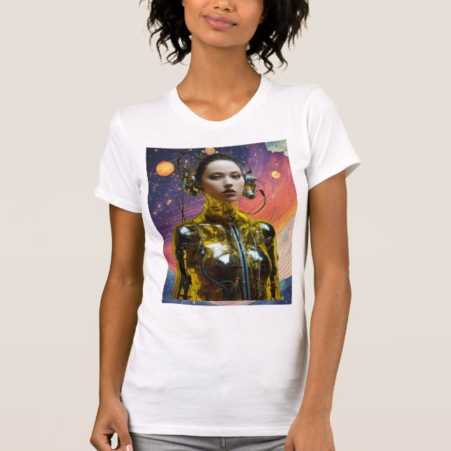 Camiseta Ajustado fina, Canvas, de uso feminino (Frente)