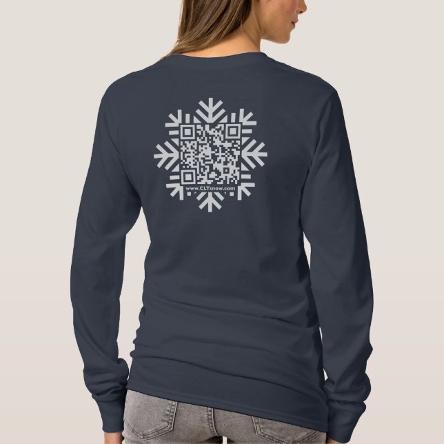 Camiseta Ajustado fino Flocos de neve Flocos de neve com có (Verso)