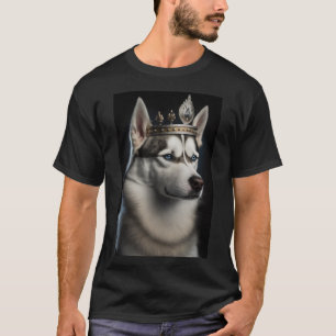 Camiseta Ajustado majestoso siberiano Husky Royalty para o 