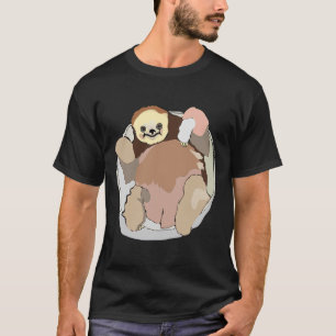 Camiseta Ajustado Relaxado Feliz Sloth