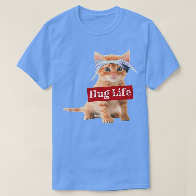 Camiseta Ajustado SLIM Hug Gatinho Kit Kitten Cat Tee T (Frente do Design)