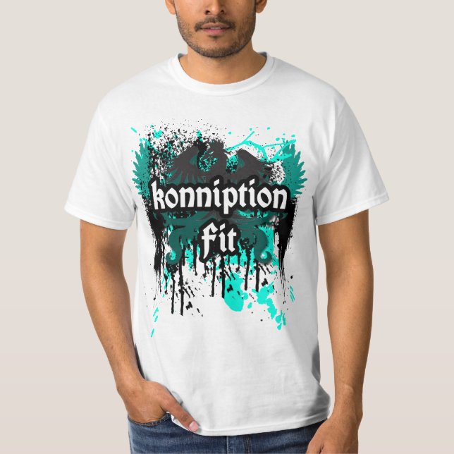 Camiseta Ajustado T branco "majestoso" régio de Konniption (Frente)
