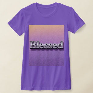 Camiseta Ajustado T-Shirt Abençoado com brilho roxo