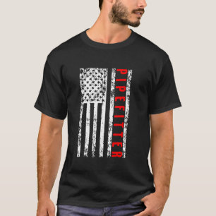 Camiseta Ajustador de Tubulações Bandeira EUA Patriótico Co
