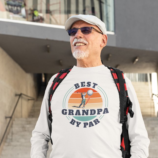 Camiseta Ajuste de Retirada de Cuada do Golf Lover (Best Grandpa By Par White Long Sleeves)