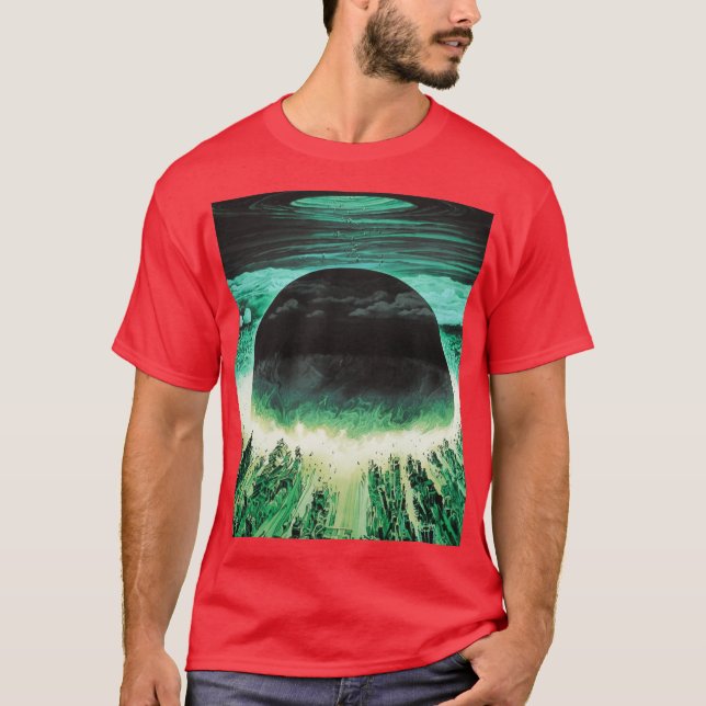 Camiseta Akira cyberpunk city eplosion poster b1 green caes (Frente)