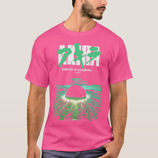 Camiseta Akira Green Japanese Cyberpunk City Eplosion vinta