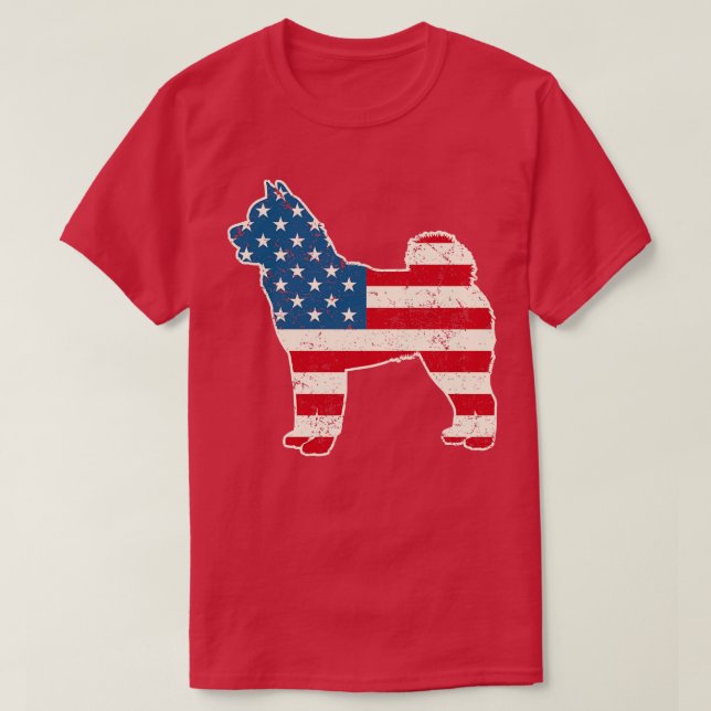 Camiseta Akita American Flag 4 de julho para Men Women Boy (Frente do Design)