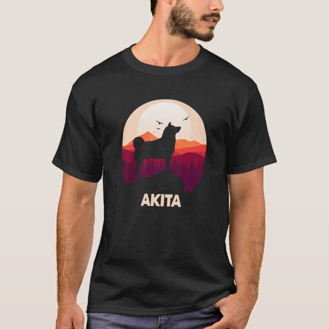 Camiseta Akita and Moon Halloween  1 (Frente)