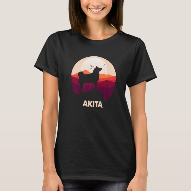 Camiseta Akita and Moon Halloween  1 (Frente)