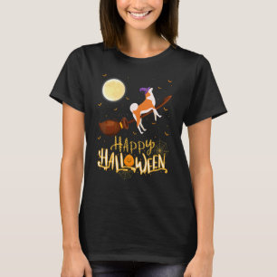 Camiseta Akita Andar Bruxa Espingarda Akita Cão Dia das Bru