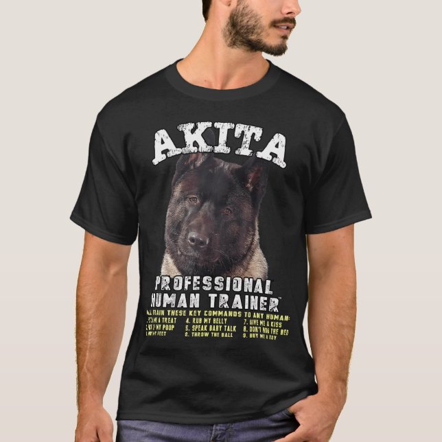 Camiseta Akita Black Professional Treinador Humano (Frente)