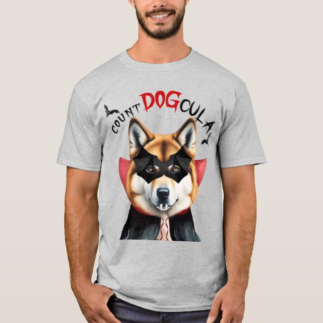 Camiseta Akita Dog Count DOGula Funny Dog Halloween (Frente)