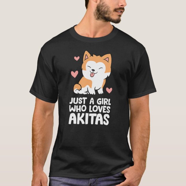 Camiseta Akita Dog Girl Just A Girl Who Loves Akitas (Frente)