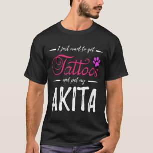 Camiseta Akita Dog Lover Tattoo Engraçado Cachorro Mãe Dand