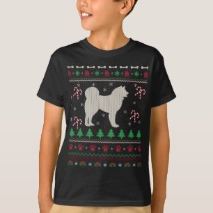 Camiseta Akita Dog Lover Xmas Ugly Akita Natal